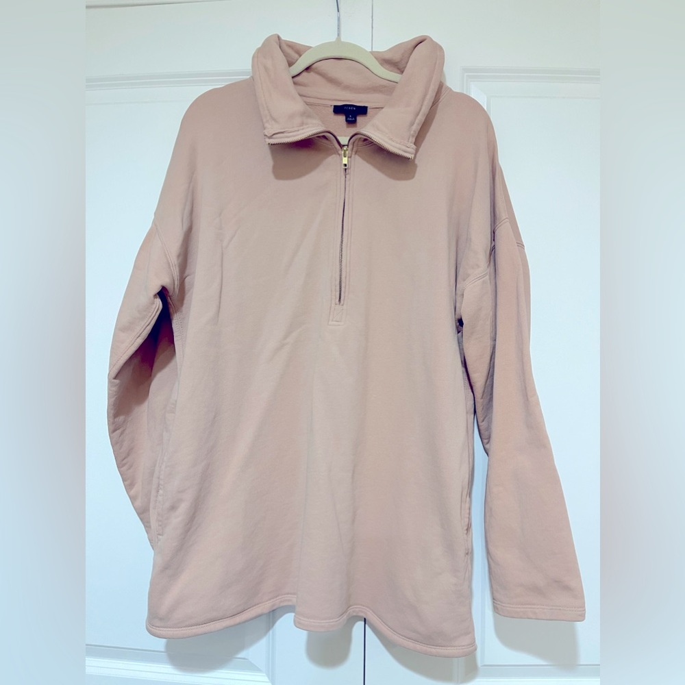 J.Crew NWOT university long, half-zip tunic size L
